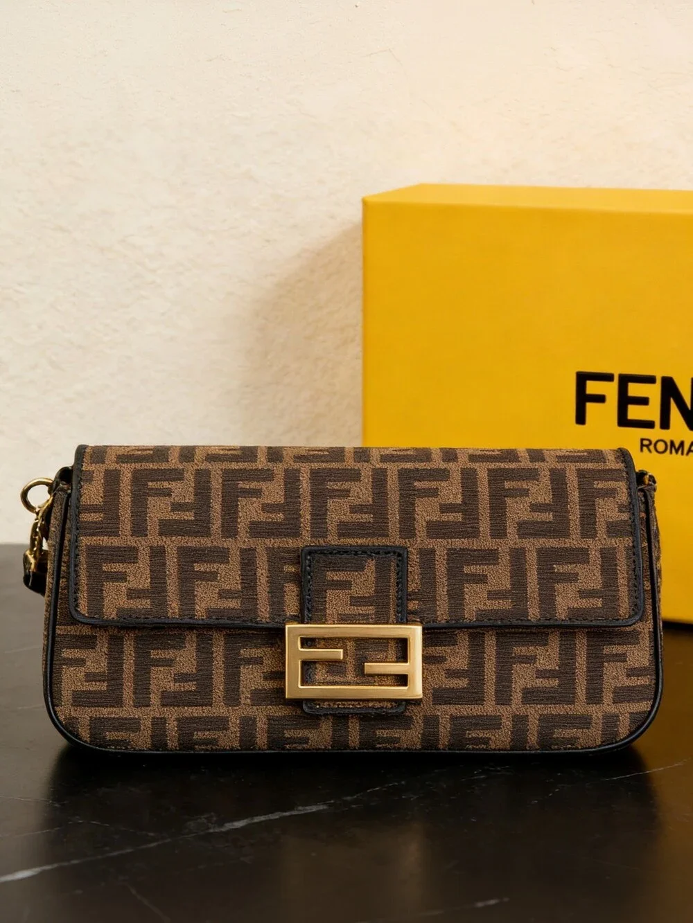 Fendi Baguette Medium FF Jacquard Bag